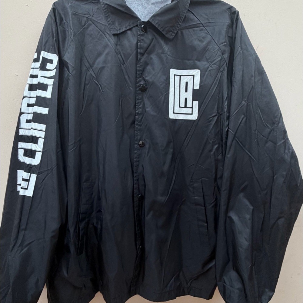 Augusta Sportswear Windbreaker Mens XL Black LA Clippers Basketball Coach Jacket